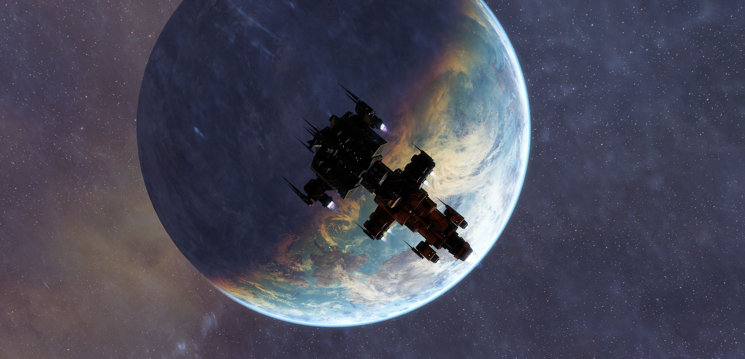 Ferox Above the Day/Night Terminator | EVE Online Pictures